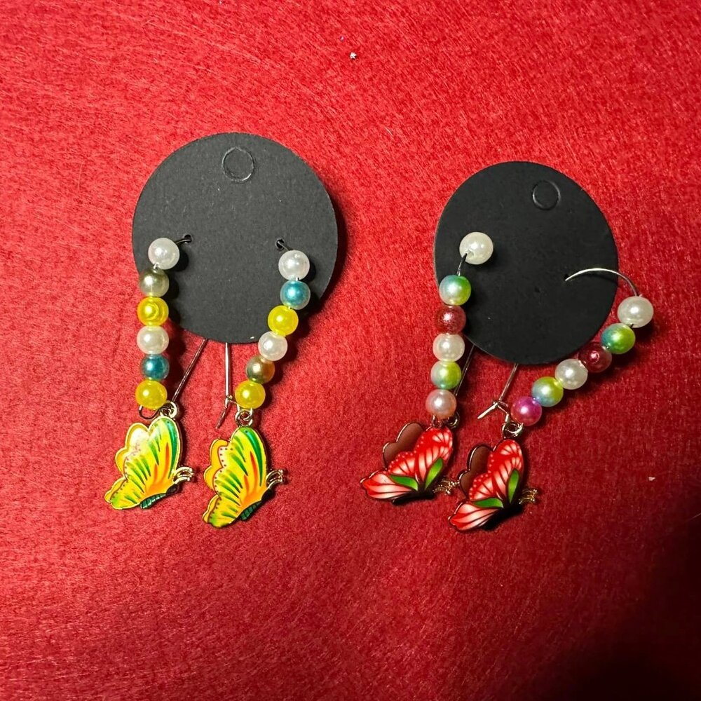 Butterfly earrings (With Gauge Friendly hooks)